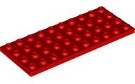 LEGO® los onderdeel Plaat Algemeen in kleur Rood 3030