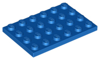 LEGO® los onderdeel Plaat Algemeen in kleur Blauw 3032
