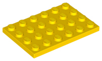 LEGO® los onderdeel Plaat Algemeen in kleur Geel 3032