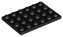 LEGO® los onderdeel Plaat Algemeen in kleur Zwart 3032