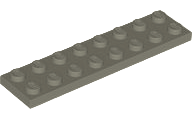 LEGO® los onderdeel Plaat Algemeen in kleur Donkergrijs 3034