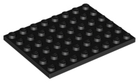 LEGO® los onderdeel Plaat Algemeen in kleur Zwart 3036