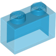 Plaatje in Gallery viewer laden, LEGO® los onderdeel Steen Doorzichtig Donkerblauw 3065