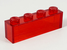 Plaatje in Gallery viewer laden, LEGO® los onderdeel Steen in kleur Doorzichtig Rood 3066