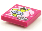 LEGO® los onderdeel Tegel met Motief Magenta 3068bpb1542