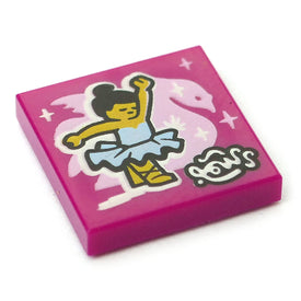 LEGO® los onderdeel Tegel met Motief Magenta 3068bpb1542