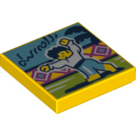 LEGO® los onderdeel Tegel met Motief Geel 3068bpb1543