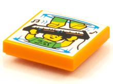 Plaatje in Gallery viewer laden, LEGO® los onderdeel Tegel met Motief Oranje 3068bpb1592