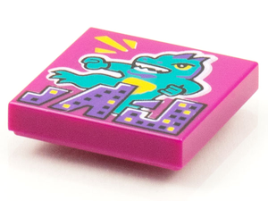 LEGO® los onderdeel Tegel met Motief Magenta 3068pb1550