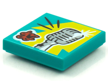 Plaatje in Gallery viewer laden, LEGO® onderdeel Tegel met Motief Donker Turkoois 3068pb1562