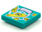 LEGO® onderdeel Tegel met Motief Donker Turkoois 3068pb1566