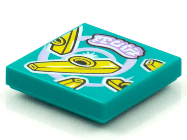 LEGO® onderdeel Tegel met Motief Donker Turkoois 3068pb1566