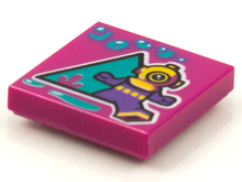 Plaatje in Gallery viewer laden, LEGO® los onderdeel Tegel met Motief Magenta 3068pb1615