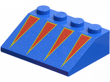 Plaatje in Gallery viewer laden, LEGO® los onderdeel Dakpan met Motief in kleur Blauw 3297px1
