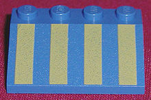 Plaatje in Gallery viewer laden, LEGO® los onderdeel Dakpan met Motief in kleur Blauw 3297px2
