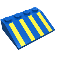 Plaatje in Gallery viewer laden, LEGO® los onderdeel Dakpan met Motief in kleur Blauw 3297px2