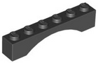 LEGO® los onderdeel Steen Boog in kleur Zwart 3455