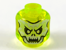 Plaatje in Gallery viewer laden, LEGO® los onderdeel Hoofd Doorzichtig Neon Groen 3626pb3346