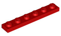 LEGO® los onderdeel Plaat Algemeen in kleur Rood 3666
