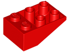 LEGO® los onderdeel Dakpan Omgekeerd in kleur Rood 3747a