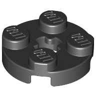 Plaatje in Gallery viewer laden, LEGO® los onderdeel Plaat Rond in kleur Zwart 4032