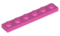 LEGO® los onderdeel Plaat Algemeen in kleur Donker Roze 3666