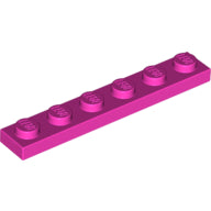 LEGO® los onderdeel Plaat Algemeen in kleur Donker Roze 3666