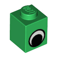 Plaatje in Gallery viewer laden, LEGO® los onderdeel Steen met Motief in kleur Groen 3005pe1