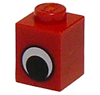 Plaatje in Gallery viewer laden, LEGO® los onderdeel Steen met Motief in kleur Rood 3005pe1