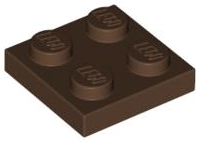 LEGO® los onderdeel Plaat Algemeen in kleur Bruin 3022
