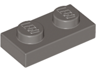 Plaatje in Gallery viewer laden, LEGO® los onderdeel Plaat Algemeen in kleur Donkergrijs 3023