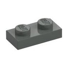 LEGO® los onderdeel Plaat Algemeen in kleur Donkergrijs 3023