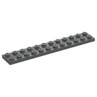 LEGO® los onderdeel Plaat Algemeen in kleur Donkergrijs 2445