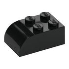 LEGO® los onderdeel Dakpan Gebogen in kleur Zwart 6215