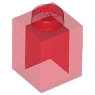 Plaatje in Gallery viewer laden, LEGO® los onderdeel Steen in kleur Doorzichtig Rood 3005