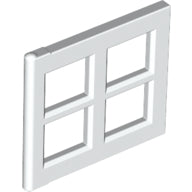 Plaatje in Gallery viewer laden, LEGO® los onderdeel Venster, Ruit en Luik in kleur Wit 4133