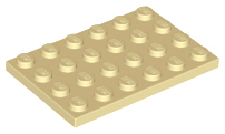 LEGO® los onderdeel Plaat Algemeen in kleur Geelbruin 3032