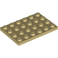 LEGO® los onderdeel Plaat Algemeen in kleur Geelbruin 3032