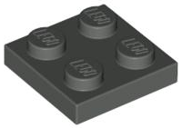 Plaatje in Gallery viewer laden, LEGO® los onderdeel Plaat Algemeen in kleur Donkergrijs 3022