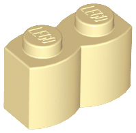 LEGO® los onderdeel Steen Aangepast in kleur Geelbruin 30136