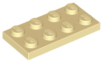Plaatje in Gallery viewer laden, LEGO® los onderdeel Plaat Algemeen in kleur Geelbruin 3020