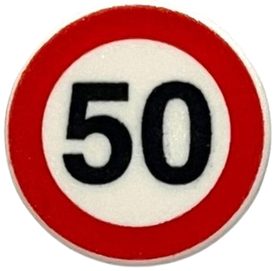 LEGO® los onderdeel Verkeersbord met Motief Wit 30261px2