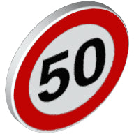 LEGO® los onderdeel Verkeersbord met Motief Wit 30261px2