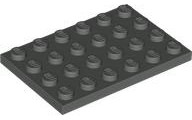 Plaatje in Gallery viewer laden, LEGO® los onderdeel Plaat Algemeen in kleur Donkergrijs 3032