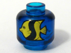 LEGO® los onderdeel Hoofd Doorzichtig Donkerblauw 3626pb0004