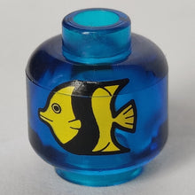 Plaatje in Gallery viewer laden, LEGO® los onderdeel Hoofd Doorzichtig Donkerblauw 3626pb0004