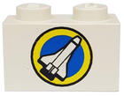 LEGO® los onderdeel Steen met Motief in kleur Wit 3004pb010