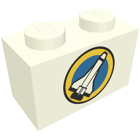 LEGO® los onderdeel Steen met Motief in kleur Wit 3004pb010