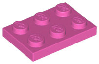 LEGO® los onderdeel Plaat Algemeen in kleur Donker Roze 3021