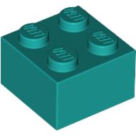 LEGO® los onderdeel Steen in kleur Donker Turkoois 3003